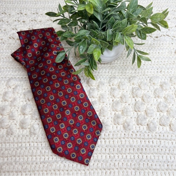 Robert TALBOTT Men’s Set of 2 Hand Sewn Finest Silk Ties Geo Print USA MADE - Picture 3 of 16